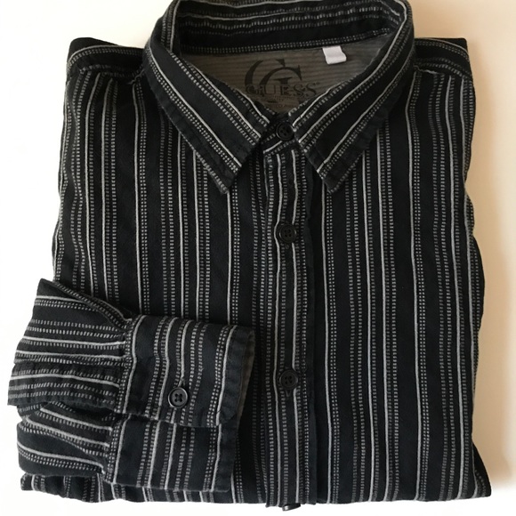Guess Men's Dress Shirt XL Black Button Authentic - Picture 3 of 8